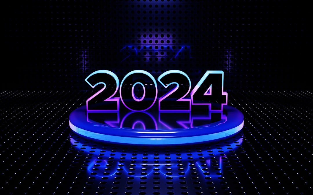 a neon sign that says happy new year