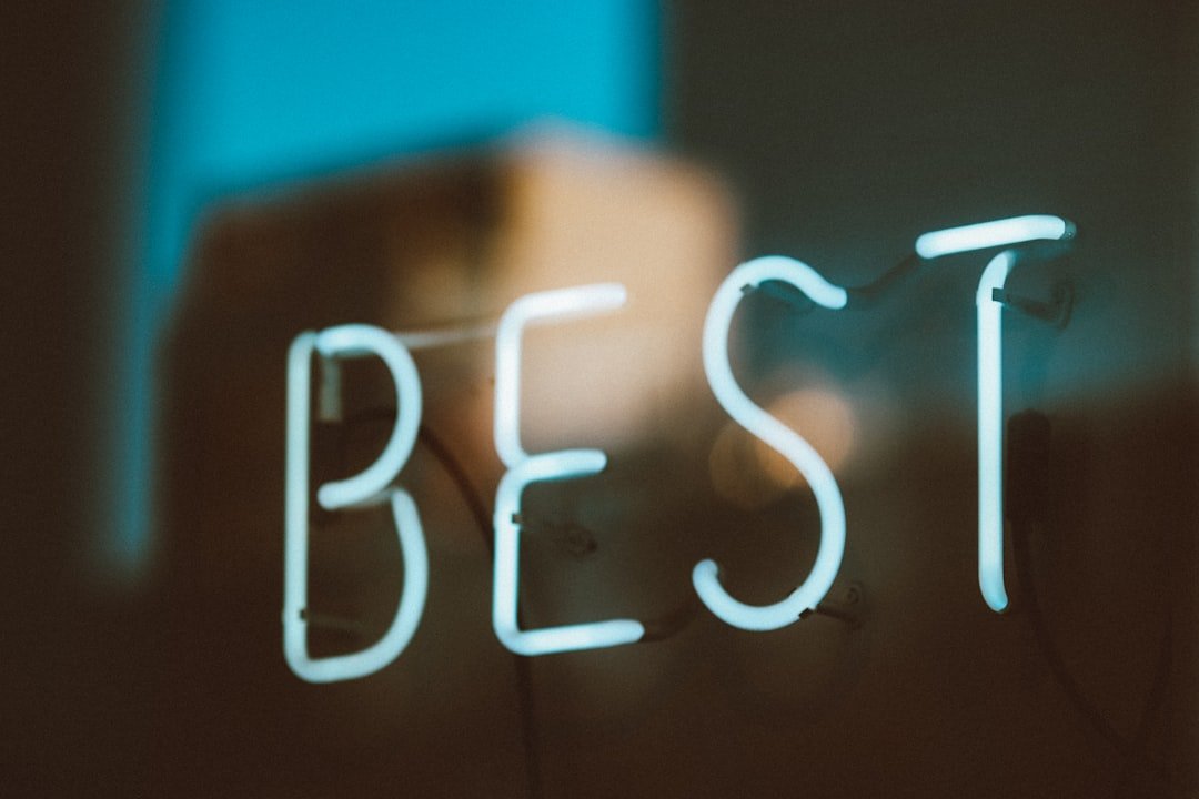 a sign with white text