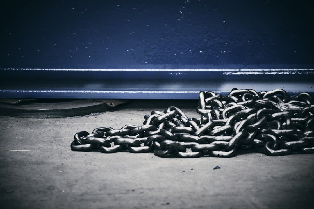 A bunch of chains laying on the ground