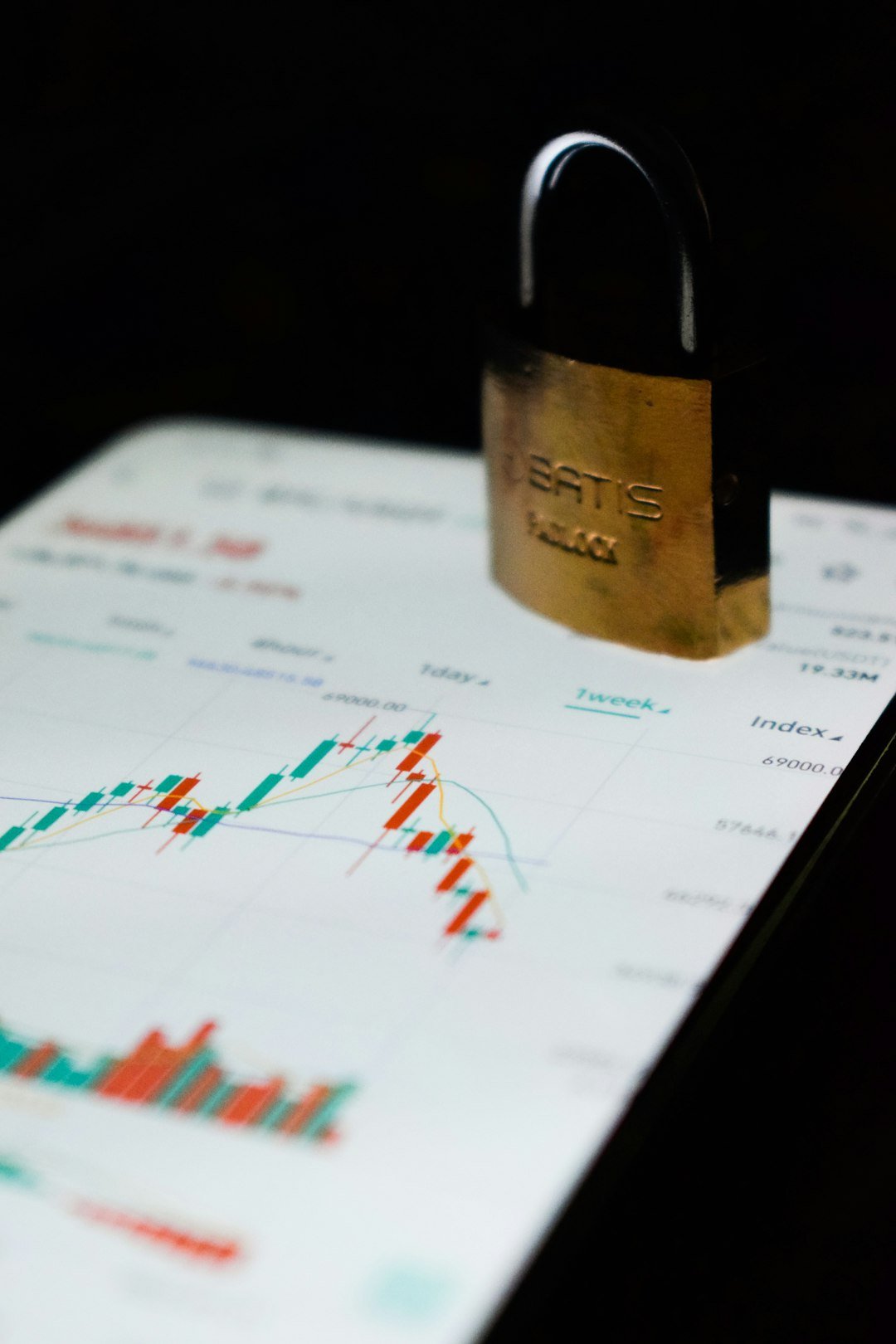 a padlock on top of a computer screen