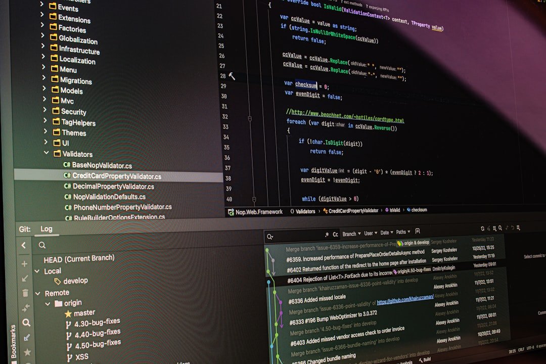 Computer screen displaying lines of code
